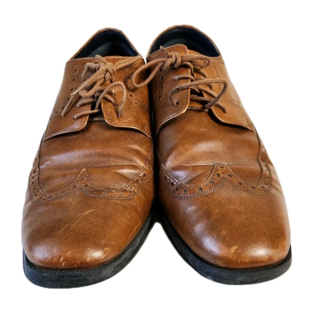 Cole Haan Grand OS Dress Shoes  10.5 Tan Montgomery Wing Oxford Lace Up C20237